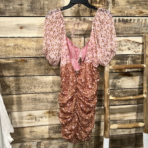 NWOT Free People Tessa Dress Floral Primrose Mini Chiffon Coastal Cowgirl Z544 - Picture 7 of 7